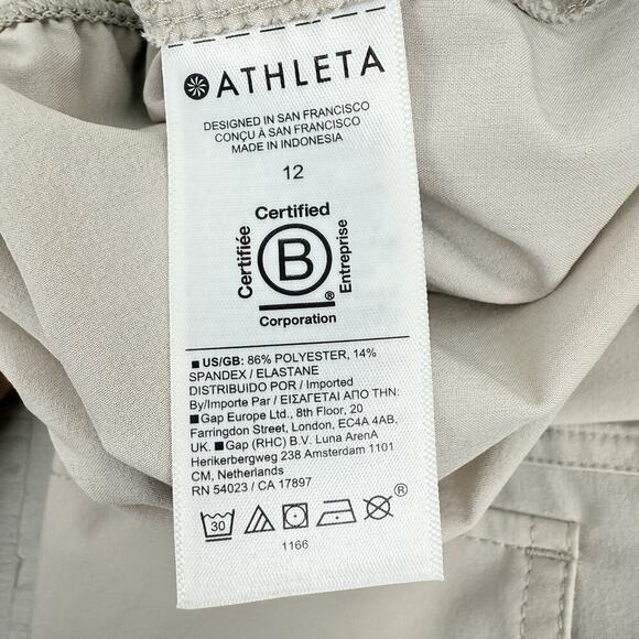 Athleta Cargo Midi Skirt Womens 12 Beige Brooklyn Heights High Rise Lightweight - Picture 11 of 15